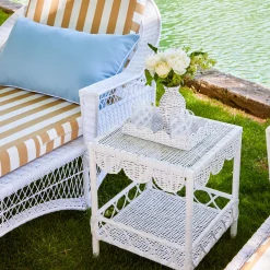 Sale Mrs. Alice White Rattan Outdoor Side Table