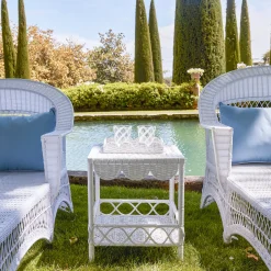 Sale Mrs. Alice White Rattan Outdoor Side Table