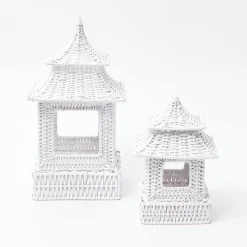 Hot Mrs. Alice White Rattan Pagoda Lantern