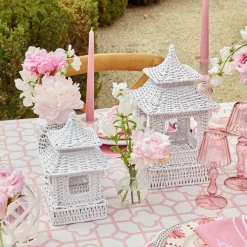 Hot Mrs. Alice White Rattan Pagoda Lantern