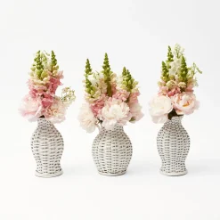 Mrs. Alice White Rattan Vase (Set Of 3)