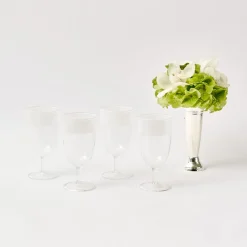 Clearance Mrs. Alice White Ribbon Water & Wine Glassware Set