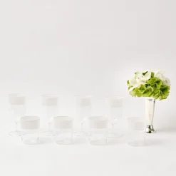 Clearance Mrs. Alice White Ribbon Water & Wine Glassware Set