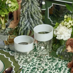 Clearance Mrs. Alice White Ribbon Water & Wine Glassware Set
