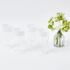 New Mrs. Alice White Ribbon Water & Wine Glassware Set
