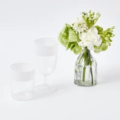 New Mrs. Alice White Ribbon Water & Wine Glassware Set