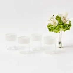 New Mrs. Alice White Ribbon Water Glasses (Set Of 4)
