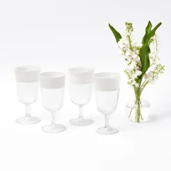 Best Mrs. Alice White Ribbon Wine Glasses (Set Of 4)
