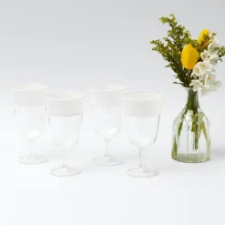 Best Mrs. Alice White Ribbon Wine Glasses (Set Of 4)