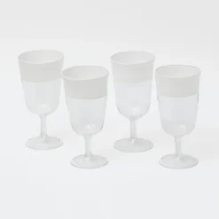 Best Mrs. Alice White Ribbon Wine Glasses (Set Of 4)