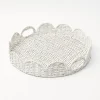 Outlet Mrs. Alice White Round Scalloped Rattan Tray