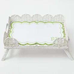 Best Mrs. Alice White Scalloped Rattan Breakfast Tray