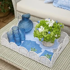 Mrs. Alice White Scalloped Rattan Tray