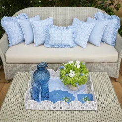 Mrs. Alice White Scalloped Rattan Tray