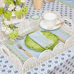 Mrs. Alice White Scalloped Rattan Tray