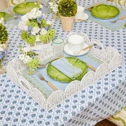 Mrs. Alice White Scalloped Rattan Tray