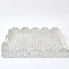 Best Mrs. Alice White Scalloped Rattan Tray