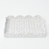 New Mrs. Alice White Small Scalloped Rattan Tray