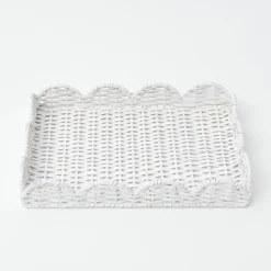 Mrs. Alice White Small Scalloped Rattan Tray