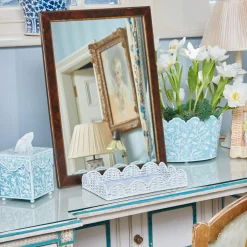 Mrs. Alice White Small Scalloped Rattan Tray