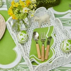 Mrs. Alice White Small Scalloped Rattan Tray