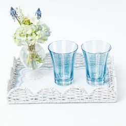 Mrs. Alice White Small Scalloped Rattan Tray