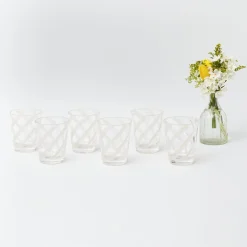 Sale Mrs. Alice White Swirl Outdoor Glasses (Set Of 6)