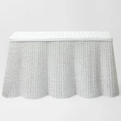 Best Mrs. Alice White Vivienne Rattan Scalloped Console Table