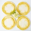 Sale Mrs. Alice Yellow Capri Lettuce Dinner & Starter Plates (Set Of 8)