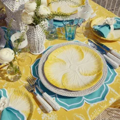 Mrs. Alice Yellow Capri Lettuce Dinner Plates (Set Of 4)