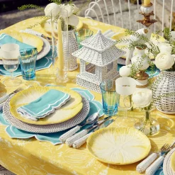 Best Mrs. Alice Yellow Capri Lettuce Dinner & Starter Plates (Set Of 8)