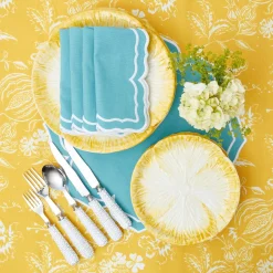 Outlet Mrs. Alice Yellow Capri Lettuce Starter Plates (Set Of 4)
