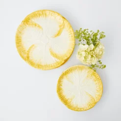 Outlet Mrs. Alice Yellow Capri Lettuce Starter Plates (Set Of 4)