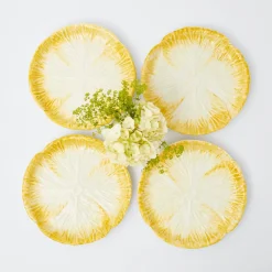 New Mrs. Alice Yellow Capri Lettuce Starter Plates (Set Of 4)