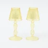 Outlet Mrs. Alice Yellow Glass Lantern Tea Light Holder (Pair) - 18Cm
