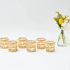 Outlet Mrs. Alice Yellow Raffia Water Glasses (Set Of 6)