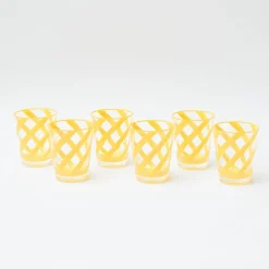 Sale Mrs. Alice Yellow Swirl Outdoor Glasses (Set Of 6)